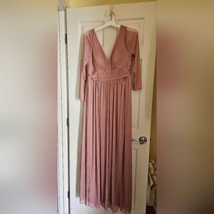 Azazie Mauve Long Sleeve Dress